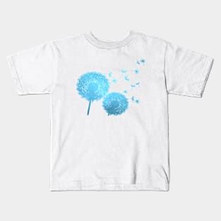 Dandelions In Ice Blue Kids T-Shirt